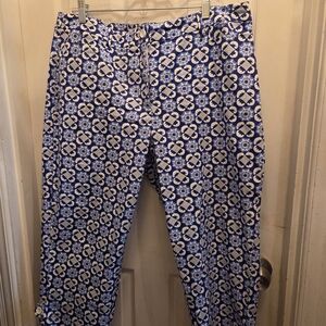 Talbots Blue and White Patterned Women's Pants